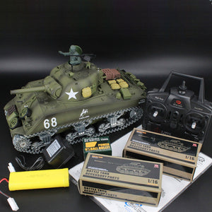 1:16 American M4A3 Sherman Simulated Tank 2.4G Remote Control Model Military Tank Sound Smoke Shooting Effect Metal Ultimate
