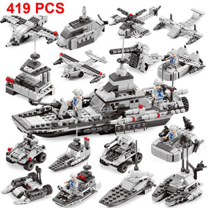 Navy Submarine Compatible Legoed Military Ship Plane Aircrafted Carrier Warship Battle Cruiser Frigate Model Building Blocks Toy