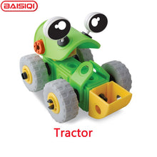 2 in 1 BAISIQI 6824 Intelligent Assembly tool set model Create DIY toy Screw block kit for 5-6-7-8-9 year old kid child boy