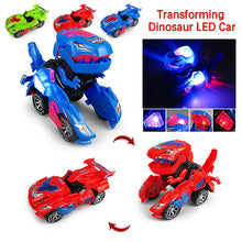 Fashion Transforming Dinosaur Toy LED Car With Light Sound for Kids Christmas Toy Gift Dinosaur Transformer Toy Car