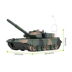 1:20 4CH Power Remote Control Tank Military Vehicle Armored Tank Battle Tanks Turret Rotation Light & Music RC Model Kids Toys