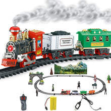 Chrismas Usb RC Train Toy 12 Rails Remote Control Train Model Railway Kits Dynamic Steam Simulation Model Toy Set For Children