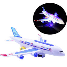 Kids Glider Plane Toys Electric Music Light Automatic Steering Plane Passenger Aircraft Airplane Model Toy Kid Outdoor Toy Games