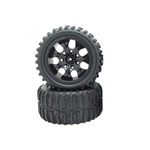 12mm Hub Wheel Rim and Tires 1:10 Off-Road RC Car Buggy Tyre with Foam Inserts Black Pack of 4