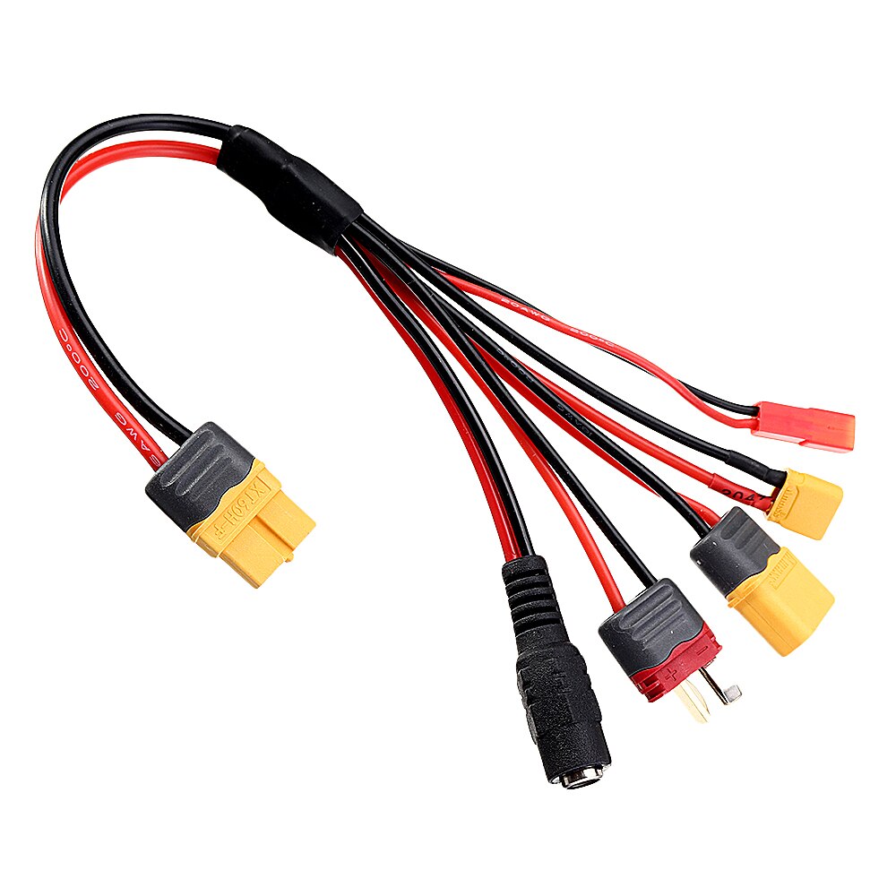 20cm 20AWG 4.0mm Banana Plug to XT60 XT30 DC5.5 T Plug Charger Adapter Cable for IMAX B6 ISDT Charger RC FPV Racing Drone