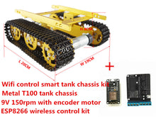 SZDOIT WiFi Control T100 Metal Tank Chassis+ ESP8266 Development Board Kit Smart Crawler RC Robot Motor Encoder DIY For Arduino