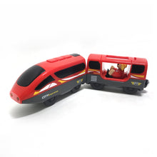 W06 new remote control electric magnetic train compatible with BRIO wooden track red electric train children track toy
