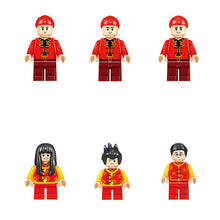 Chinese Street Building Blocks Model Assembly Legoing Bricks Dragon and lion dance Model Kit New Year Gifts Toys for Children