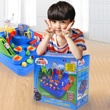 Douyin Celebrity Style Car Adventure Multi-functional Checkpoints Cartoon Rail Car Educational Manual Manipulator Inertia Toy