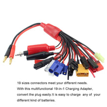 19 in1 RC Lipo Battery Charger Adapter Convert Cable 4mm Banana Plug to Traxxa JST FUTABAS/T-Plug XT60 EC3 EC5 Hxt TAMIYAS