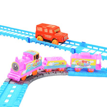 Children assembled railcar toys puzzle diy toys