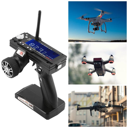 2.4G 3CH FS-GT3B RC Boat/Car Gun Controller Transmitter & Receiver For the Radio Control Models High Sensitivity with LED Screen