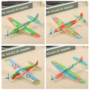 12pcs/lot Kid DIY Hand Throw Flying Glider Plane Toy EPP Foam Plane Ultralight Aircraft Airplane Model Toy Kid Outdoor Toy Game