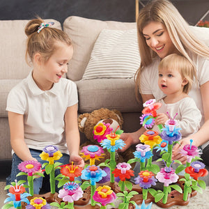 104pcs DIY Flower Garden Building Blocks Floral Arrangement Assembly Toys Model Building Kits Girls Kids Christmas Gift