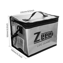 Zeee Lipo Battery Safe Bag 215*145*165mm Fireproof Explosionproof Bag RC Lipo Battery Guard Safe Portable Storage Handbag