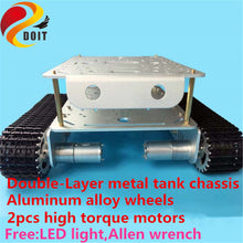 SZDOIT TD200 Double-Layer Crawler Metal Tank Chassis 2WD Robot Frame High Torque Motor Encoder Heavy Load DIY For Arduino