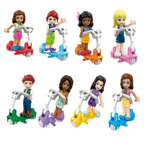 37095 8-Color Compatible Legoinglys Girl Series Creative Scooter Assembling Building Blocks Kit Toys Kids Gifts