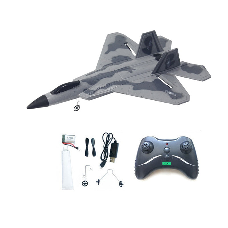 F22 2.4GHz EPP RC Fighter Control Glider Ruggedness Inertial Foam Airplan Toy Aircraft Model Outdoor Education Toys