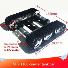 Mini T100 Aluminum Crawler Tank Car Chassis Intelligent Robot Car Maximum Load 5kg + PS2 Control Kit Optional DIY RC Toy Car