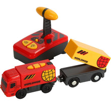 Remote Control RC Electric Small Train Toys Set Connected with Wooden Railway Track Interesting Present for Children