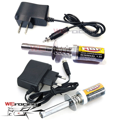 HSP Gas RC Nitro Engine motor glow 1.2V 1800MA 3600MA RECHARGEABLE GLOW PLUG Starter Igniter AC Charger for RC 1/8 1/10 Car F122