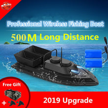 Large Double Hopper Smart Wireless Control RC Bait Boat 2.4G 55CM 500M Long Distance Dual Light High Speed RC Lure Fishing Boat