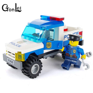 9306 Legoinglys Police Truck Blocks Toys for Children Model Building Kits Small Particles Assembled Truck Blocks Christmas Toys