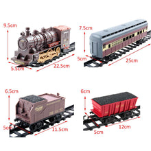 Retro Electric Train Toy Rails Remote Control Train Model Railway Set Train Dynamic Steam RC Trains Set Simulation Model Toy Set