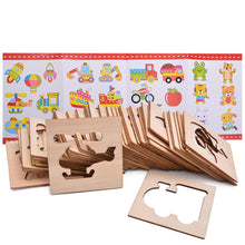 52pcs Wooden Painting Boards Children Kids Study Painting Tool Baby Graffiti Coloring Painted Template Pack Child Puzzle Toys