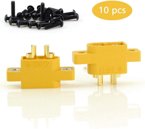 10pcs AMASS Connector Plug XT60E-M Mountable XT60 Male Plug Connector with Screw For RC Parts