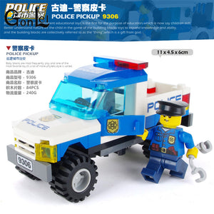 9306 Legoinglys Police Truck Blocks Toys for Children Model Building Kits Small Particles Assembled Truck Blocks Christmas Toys