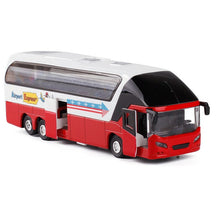 1:32 Alloy Car Models,High Simulation Tour Bus, Metal Diecasts, Toy Vehicles, Pull Back & Flashing & Musical,Christmas Gifts