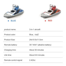 3 In 1 RC Boat Quadcopter/Vehicle/Hovercraft Drone Toys 360-degrees Flip Traffic Jam Helicopter Water Racing Boat Dron Gift