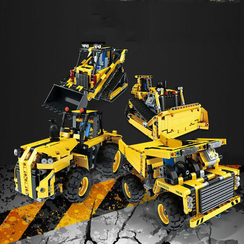 Smart Wireless Charging Remote Control Building Block Car Truck Crawler Assembling Building Blocks Children's Educational Toys