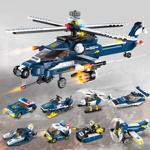 381 Pcs 8-in-1 Assembly Military Helicopter Bombing Plane Building Block Army Weapon Soldier Model Bricks Kit Toys For Children