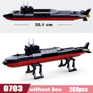 Navy Battle Ship Aircrafted Carrier ruiser Military Submarine Naval Destroyer Warship Model Building Block Legoingl Toys For Kid