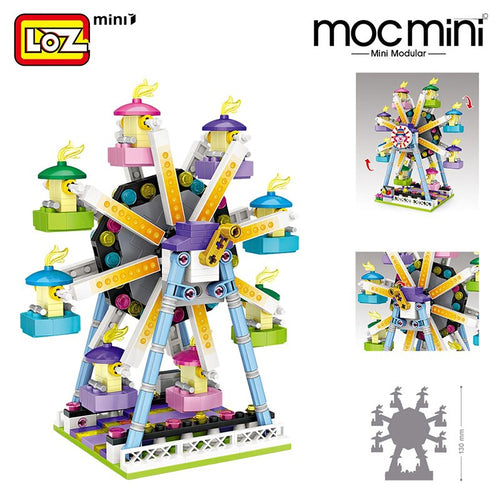 LOZ Mini building Blocks park mini architecture bricks model Assembly Educational DIY kits kids toys Ferris DIY Bricks Toys