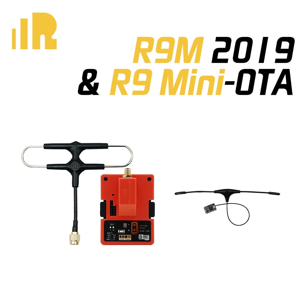 FrSky R9M 2019 Module and R9MM R9Mini R9 Slim+ OTA Receiver with mounted Super 8 and T antenna