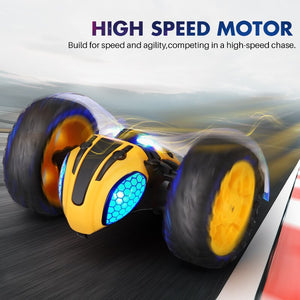 1:14 RC Car 360 Degrees Rotating Double Sided Lightning Bee RC Car for Kids Toys 2019 Gifts for boy's gift