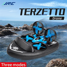 Upgraded H36 JJRC H36F Terzetto 1/20 2.4G 3 In 1 Blue RC Vehicle Flying Drone Land Driving Boat Quadcopter RTR Model VS E016F