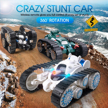 RC Tank with LED Lamp for Children's Remote Control Tank Vehicle - 360 Degree Flip Style Transform Vehicle Boy Toy Model Gift