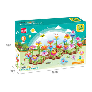 104pcs DIY Flower Garden Building Blocks Floral Arrangement Assembly Toys Model Building Kits Girls Kids Christmas Gift