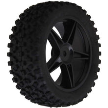 4Pcs Front Rear Pentagram Plastic Wheel Rims + High Grip Rubber Tires Tyres for RC 1:10 Off-Road Car Buggy