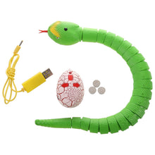 2Pcs RC Snake Toy,Rechargeable Remote Control Snake with Interesting Egg Radio Control Toys for Kids, Yellow & Green