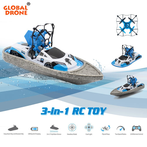 RC Boat Flying Air Boat Radio-Controlled Machine on the Control Panel Birthday Christmas Gifts Remote Control Toys for Kids