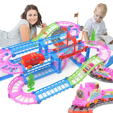 Children assembled railcar toys puzzle diy toys