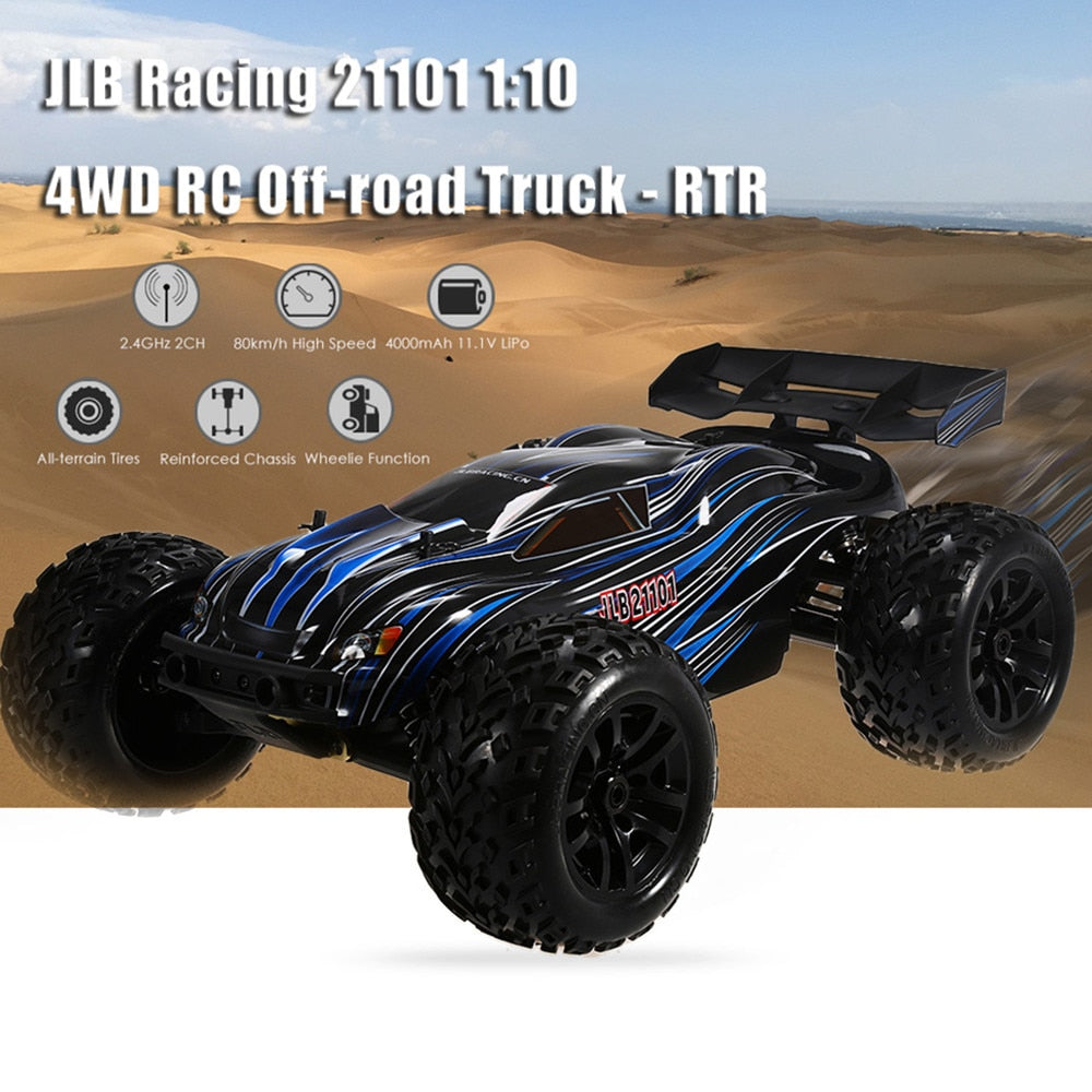 JLB Racing 21101 1:10 4WD RC Brushless Off-road Truck RTR 80 - 100km/h / 3670 2500KV Brushless Motor Wheelie Function Climb Cars