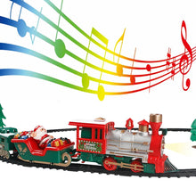 Children's Toy Christmas Track Small Train Toy Electric Christmas Train Simulation Classic Power RC Track Train Set Holiday Gift