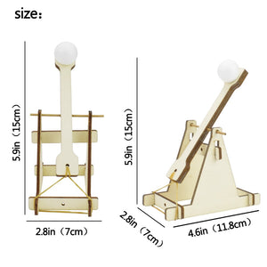 Wooden Catapult Model Kit DIY Trebuchet Educational Science Assembly Building Blocks Toys for Children Physics Experiment Games