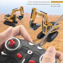 Remote Control Excavator 1:24 RC Car Four-Wheel Drive 6-Channel Light One-click Demonstration Of Children's Educational Toys